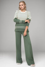 Load image into Gallery viewer, Basic Bae Striped Round Neck Long Sleeve Top and Pants Sweater Set
