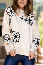 Load image into Gallery viewer, Flower Mock Neck Long Sleeve Sweater
