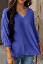 Load image into Gallery viewer, Texture V-Neck Long Sleeve Top
