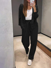 Load image into Gallery viewer, Full Size Button Up Long Sleeve Top and Pants Set
