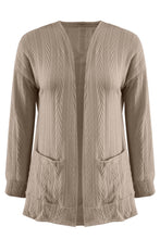 Load image into Gallery viewer, Full Size Textured Open Front Long Sleeve Cardigan
