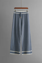 Load image into Gallery viewer, Contrast Trim Johnny Collar Top and Drawstring Pants Sweater Set
