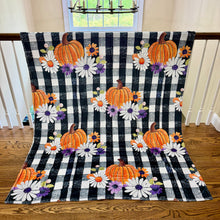 Load image into Gallery viewer, Blanket Halloween #37 - Plaid Pumpkin Floral - PREORDER ends 7/25
