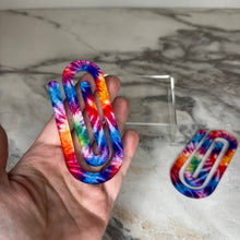 Load image into Gallery viewer, Jumbo Paperclip - Glitter Tie Dye
