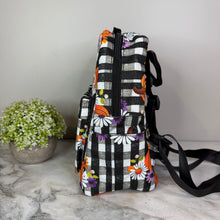 Load image into Gallery viewer, Mini Backpack - Halloween - Plaid Pumpkin Floral - PREORDER
