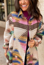 Load image into Gallery viewer, Geometric Button Up Long Sleeve Jacket
