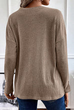 Load image into Gallery viewer, Ribbed Half Button Long Sleeve Knit Top
