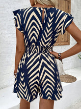 Load image into Gallery viewer, Printed Surplice Cap Sleeve Romper
