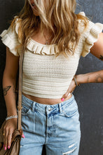 Load image into Gallery viewer, Ruffled Scoop Neck Knit Top
