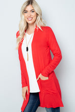 Load image into Gallery viewer, Celeste Full Size Open Front Cardigan with Pockets
