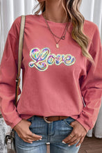 Load image into Gallery viewer, Valentine's Day LOVE Round Neck Long Sleeve Sweatshirt
