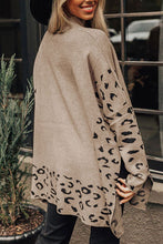Load image into Gallery viewer, Slit Leopard Mock Neck Dropped Shoulder Sweater
