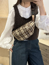 Load image into Gallery viewer, Plaid Adjustable Strap Crossbody Bag
