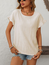 Load image into Gallery viewer, Mandy Eyelet Round Neck Short Sleeve Top
