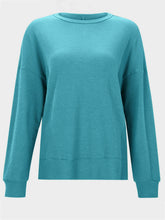 Load image into Gallery viewer, Side Slit Round Neck Long Sleeve T-Shirt
