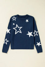 Load image into Gallery viewer, Star Round Neck Long Sleeve Sweater
