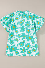 Load image into Gallery viewer, Printed Mock Neck Puff Sleeve Blouse
