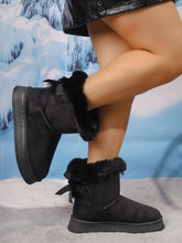 Load image into Gallery viewer, Faux Fur Suede Round Toe Boots
