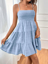 Load image into Gallery viewer, Tiered Smocked Square Neck Cami Dress
