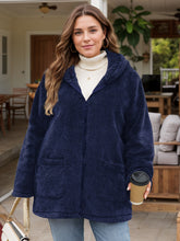 Load image into Gallery viewer, Plus Size Zip Up Long Sleeve Hooded Outerwear
