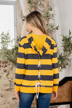 Load image into Gallery viewer, Full Size Drawstring Striped Long Sleeve Hoodie
