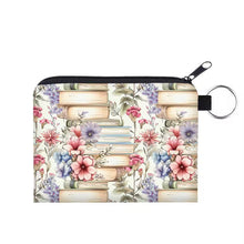 Load image into Gallery viewer, Mini Pouch - Books Stack Cream Purple Floral
