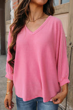 Load image into Gallery viewer, Texture V-Neck Long Sleeve Top
