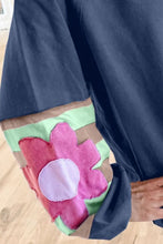 Load image into Gallery viewer, Flower Patch Round Neck Balloon Sleeve Top
