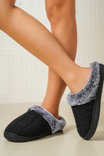 Load image into Gallery viewer, Cable-Knit Fluff Round Toe Slippers
