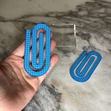 Load image into Gallery viewer, Jumbo Paperclip - Blue Checker
