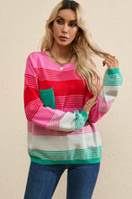 Load image into Gallery viewer, Color Block Round Neck Sweater
