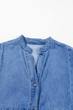 Load image into Gallery viewer, Notched Three-Quarter Sleeve Denim Dress
