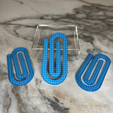 Load image into Gallery viewer, Jumbo Paperclip - Blue Checker
