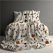 Load image into Gallery viewer, Blanket Halloween #4 - Ghost Cats - PREORDER ends 7/25
