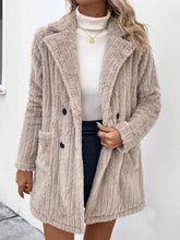 Load image into Gallery viewer, Fuzzy Button Up Long Sleeve Coat with Pockets
