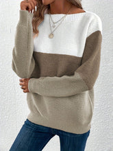 Load image into Gallery viewer, Color Block Boat Neck Sweater
