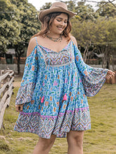 Load image into Gallery viewer, Plus Size Printed Long Sleeve Mini Dress
