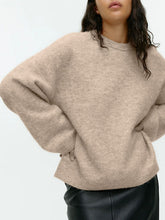 Load image into Gallery viewer, Round Neck Drop Shoulder Sweater
