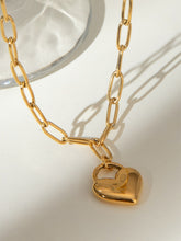 Load image into Gallery viewer, 18K Gold-Plated Stainless Steel Heart Pendant Necklace
