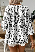 Load image into Gallery viewer, Leopard V-Neck Three-Quarter Sleeve Blouse
