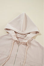 Load image into Gallery viewer, Pocketed Zip Up Long Sleeve Hooded Jacket
