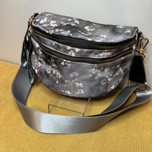 Load image into Gallery viewer, The Roni Nylon Crossbody - Grey Cherry Blossom
