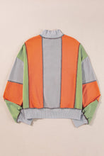 Load image into Gallery viewer, Full Size Exposed Seam Color Block Long Sleeve Sweatshirt
