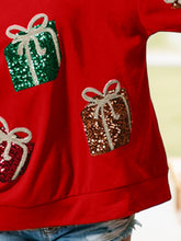 Load image into Gallery viewer, Sequin Gift Box Long Sleeve Sweatshirt
