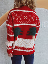 Load image into Gallery viewer, Christmas Tree Mock Neck Long Sleeve Sweater
