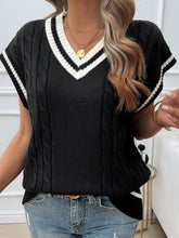 Load image into Gallery viewer, Cable-Knit V-Neck Sweater Vest
