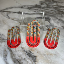 Load image into Gallery viewer, Jumbo Paperclip - Coral Religious Floral
