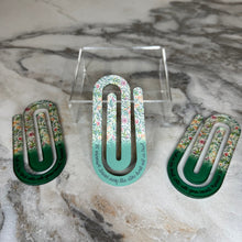 Load image into Gallery viewer, Jumbo Paperclip - Green Religious Floral
