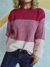 Load image into Gallery viewer, Color Block Long Sleeve Sweater
