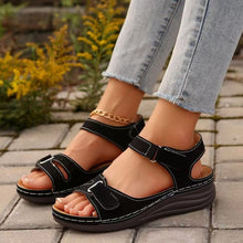 Load image into Gallery viewer, PU Leather Wedge Buckle Sandals
